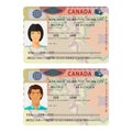 Vector Canada international passport visa sticker template in flat style Royalty Free Stock Photo