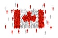 Vector Canada state flag formed by crowd of cartoon people