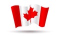 Vector Canadian flag in 3D style. Vintage flag of Canada