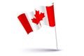 Vector Canadian flag in 3D style. Vintage flag of Canada