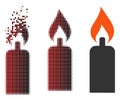 Moving Pixel Halftone Candle Icon Royalty Free Stock Photo