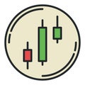 Vector Candlestick Chart Pattern in Circle colored icon or sign Royalty Free Stock Photo