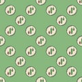 Vector Candlestick Chart Pattern in Circle colored seamless pattern Royalty Free Stock Photo