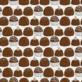 Vector Candy and Lollipop Seamless Pattern. Sweet Party Texture.