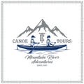 Vector canoe tours badge