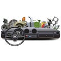 Vector Car Dashboard with Spare Parts Royalty Free Stock Photo