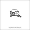 Vector car diagnostics icon on white isolated background