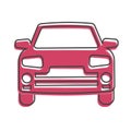 Vector car icon on  cartoon style on white isolated background Royalty Free Stock Photo