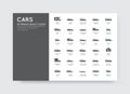 Vector Car Icons Set with All Car Types and Names