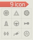 Vector car parts icons set Royalty Free Stock Photo