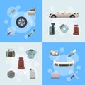 Vector car parts infographic concept illustration of set Royalty Free Stock Photo