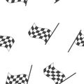 Vector car racing flag icon. Start, finish symbol seamless pattern on a white background Royalty Free Stock Photo