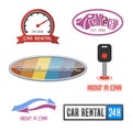 Vector car rentals label and icon set Royalty Free Stock Photo