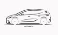 Vector car silhouette. Side view of hatchback Royalty Free Stock Photo