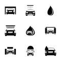 Vector car wash icons set Royalty Free Stock Photo