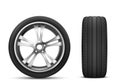 Vector car wheel front and side view Royalty Free Stock Photo