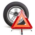 Vector Car Wheel with Triangle Sign Royalty Free Stock Photo