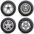 Vector Car Wheels with Rims