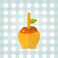 Caramel apple icon in flat style.