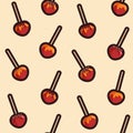 Vector caramelized apples with different toppings pattern