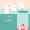 Vector card Easter Bunny characters