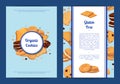 Vector card or flyer templates set with cartoon cookies