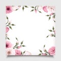 Vector card with pink lisianthus flowers. Eps-10. Royalty Free Stock Photo