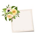 Vector card with pink, orange and yellow flowers. Eps-10. Royalty Free Stock Photo