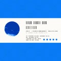 Vector card with watercolour circle in blue