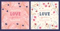 Cards Love You in flower frames
