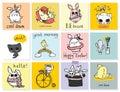 Cute vector children animals cards