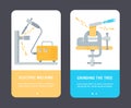 Set of Cards of Construction Tools. Royalty Free Stock Photo