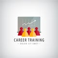 Vector career training, business meeting, teamwork logo, illustration