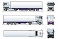 Vector cargo semi truck mockup isolated on white Royalty Free Stock Photo