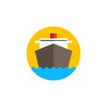 Vector cargo ship icon Royalty Free Stock Photo