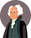 Vector Caricature Portrait of American President John Adams Royalty Free Stock Photo