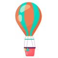 Vector cartoon air balloon illustration. Royalty Free Stock Photo