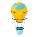 Vector cartoon air balloon illustration. Royalty Free Stock Photo