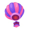 Vector cartoon air balloon illustration. Royalty Free Stock Photo