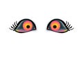 Vector cartoon angry evil eyes.Don`t touch me. Royalty Free Stock Photo