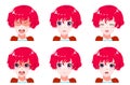 Set of Vector Cartoon Anime Style Expressions. Kawaii Cute Faces. Different Eyes, Mouth, Eyebrows. Joy. Anger. Calmness Royalty Free Stock Photo