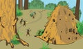 Vector cartoon anthill Royalty Free Stock Photo