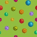 Vector cartoon asteroids seamless background in flat style