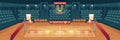 Vector cartoon background of empty basketball court Royalty Free Stock Photo