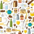 Vector cartoon baking ingredients background