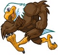 Vector Cartoon Bald Eagle Mascot Running Royalty Free Stock Photo