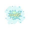 Vector cartoon bang comic sound effects icon in comic style. Sou