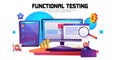 Vector cartoon banner of function test Royalty Free Stock Photo