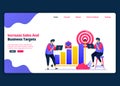 Vector cartoon banner template for increase sales and profit targets in the business. Landing page and website creative design Royalty Free Stock Photo