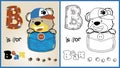 Cartoon of cute bear on pocket